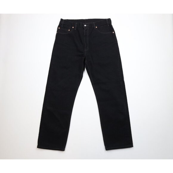 Vintage Y2K 2000 Levis 505 Mens 36x30 Faded Regular Straight Leg Jeans Black